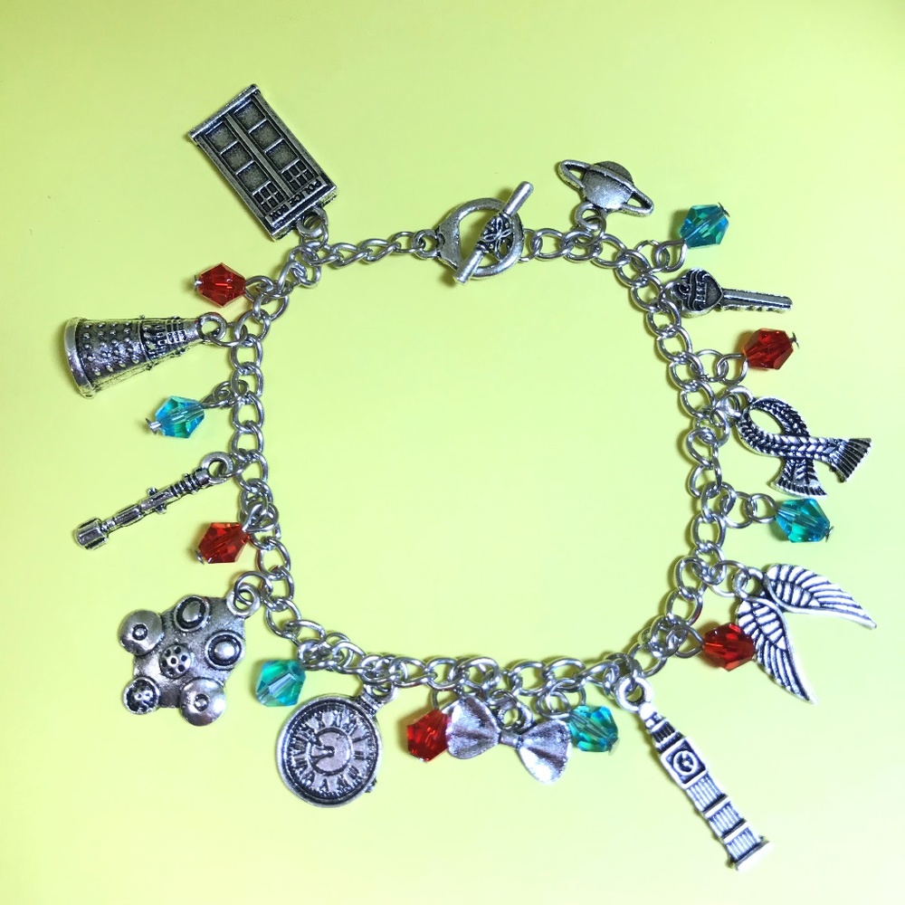 Dr. Who Silver Tone Charm Bracelet